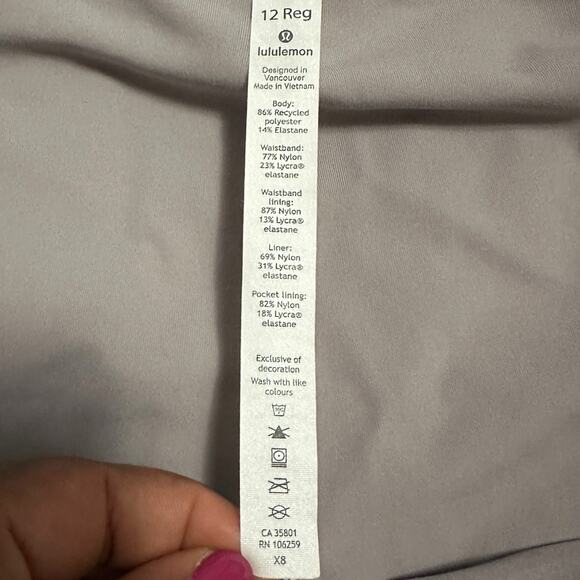 Lululemon Women Dark Chrome Gray Pace Rival Skirt 4-way Stretch 13” Skort 12 Reg - Picture 6 of 10